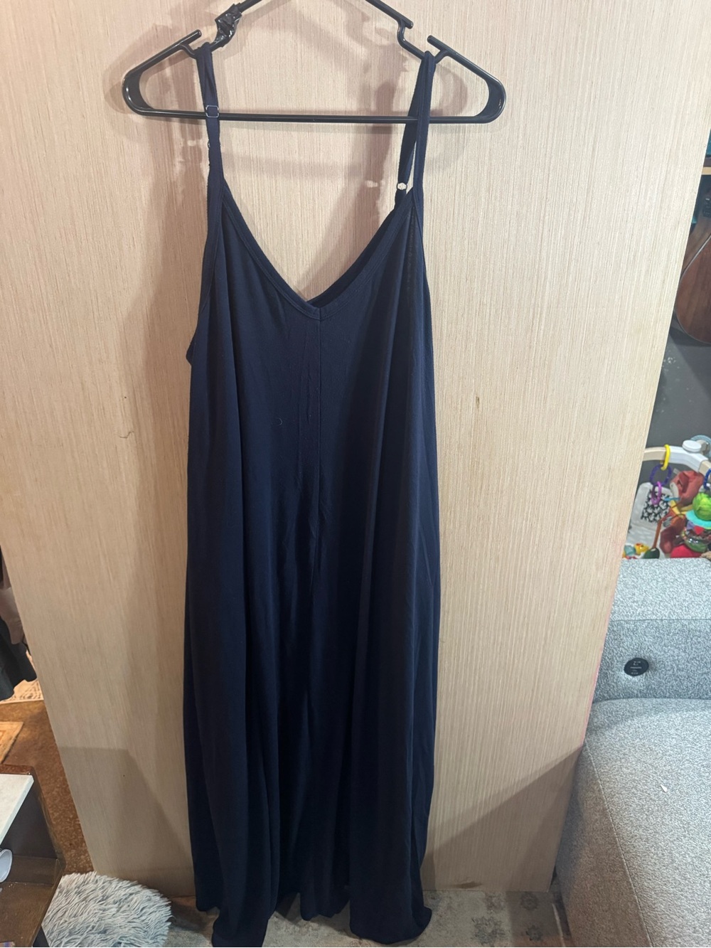 Zenana Outfitters Navy V-Neck Slip Maxi Dress Size 1X